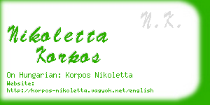 nikoletta korpos business card